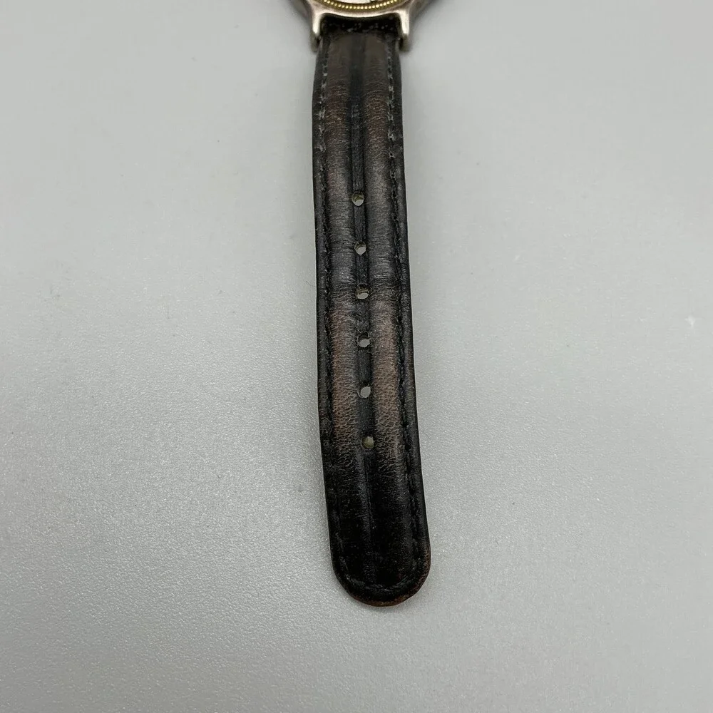 Eddie Bauer V102 Womens Watch 30mm White Dial Black Leather Date New Battery